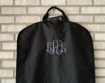 SHIPPING INCLUDED -Personalized 60” garment bag-Gown length -monogrammed garment bag-embroidered garment bag-travel bag for hanging clothes