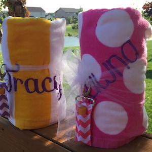 Personalized Embroidered Beach Towel: Custom Name, Monogram