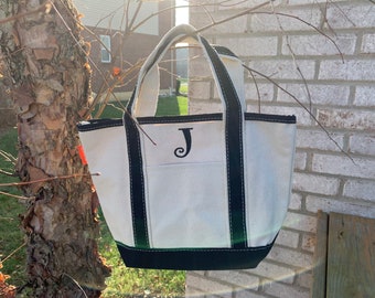 Open top canvas tote - personalized, embroidered