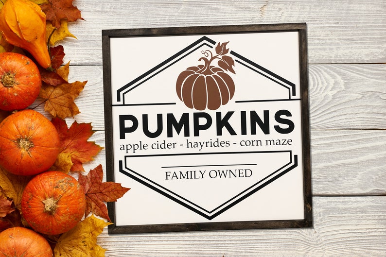 More Colors Sizes 18x18 Pumpkins Apple Cider Hayrides Corn Maze Family Owned Hand Painted Wood Sign Farmhouse Style Rustic