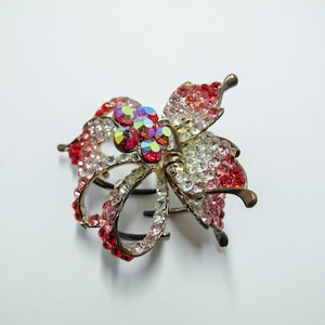 Vintage Hair Clamp/Butterfly Crystals/Rhinestones hair clip/Gift For Her