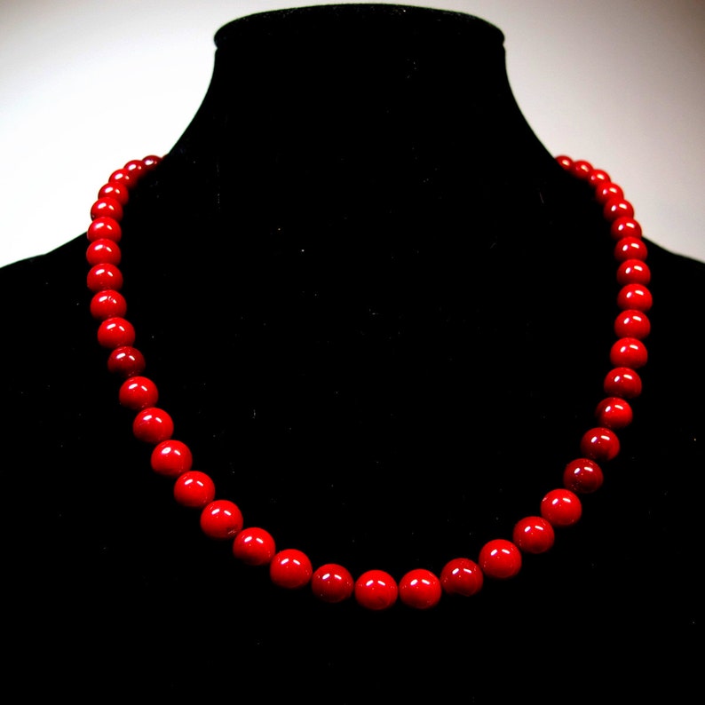 Natural beads necklace Natural Coral necklace Red coral necklace
