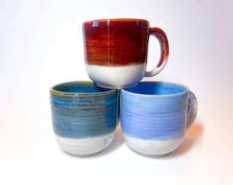 Handmade Coffee Mug. 10 oz Hand Thrown/Stoneware Pottery Mug