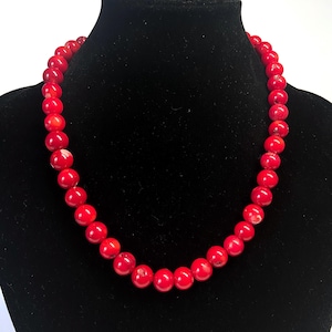 Red coral necklace. Natural Coral necklace. Natural beads necklace 18&#39;&#39;. GIft for her