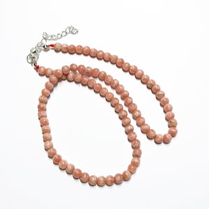 Genuine Rhodochrosite necklace. Natural red pink gemstone necklace. 16.5&#39;&#39; Gift for her.