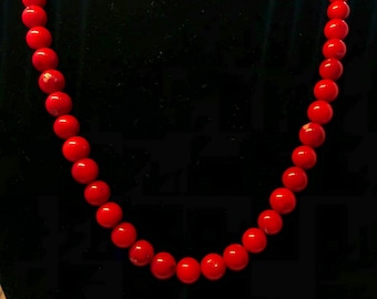 Natural Red coral necklace. Red Coral necklace. Natural beads necklace 16''/18''/20''/22''. Gift for her