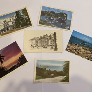 6 unused vintage postcards! Mailed to you. Not digital.