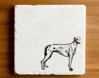 Greyhound Etched Glass Coaster