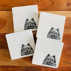 Pomeranian Coasters ~ Pomeranian Dog Mom Gift ~ Marble Coasters  ~ Housewarming Gift~ Pet Coasters ~ Pomeranian Dog Mom ~ Pomeranian Gift