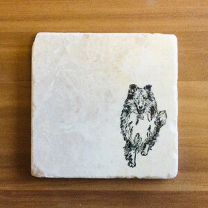 Collie Coasters ~ Rough Collie ~ Marble Coasters ~ Rough Collie Mom ~Housewarming Gift ~ Gift for Collie Dog Mom ~ Rough Collie Lovers
