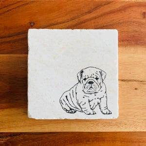 English Bulldog Gifts ~ Bulldog Dog Mom ~ Bulldog Decor ~ Housewarming Gift ~ Bulldog Dad ~ Bulldog Gifts ~ Marble Coasters ~ Handmade Gift