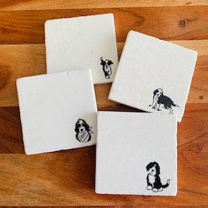 Sheepadoodle Coasters ~ Sheepadoodle Gift ~ Marble Coasters ~ Housewarming Gift ~ Gift for Dog Mom ~ Sheepadoodle Dog Mom ~ Handmade Gift