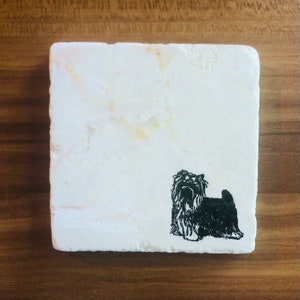 Yorkshire Terrier Coasters ~ Yorkie Mom Gift ~ Dog Coasters ~ Marble Coasters ~ Yorkshire Terrier Gifts ~ Yorkie Gift