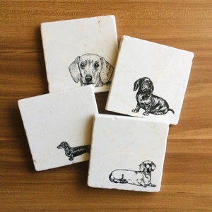 Dachshund Coaster Set ~ Dachshund ~ Doxie Mom ~ Doxie dad ~ Weiner dog Gifts ~ Dachshund Decor ~ Wiener dog gift Dachshund  Dog Mon - Doxies