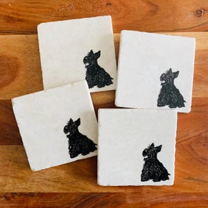 Scottish Terrier Coasters ~  Scottie ~ Scottish Terrier Gift ~ Scottie Dog Coasters ~ Scottie Dog Gift ~ Housewarming Gift ~ Scottie Dog Mom