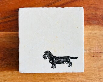 Wire-haired Dachshund Coaster Set ~ Wire-haired Dachshund ~ Wiener dog Gifts ~ Handmade Gift ~ Wiener Dog Dog Mom ~ Housewarming Gift