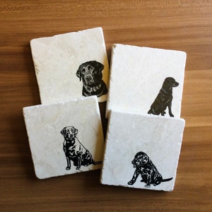 Black Labrador Retriever Coasters ~ Marble Coasters  ~ Black Lab Dog Mom ~ Marble Coasters ~ Housewarming Gift ~ Black Lab Gift ~ Gundog