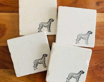 Irish Wolfhound Coasters/ Wolfhound Coasters/ Dog Coasters/ Housewarming Gift/ Irish Wolfhound Mom/ Irish Wolfhound Gift