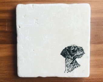 German Wire Haired Pointer Coasters ~ Housewarming Gift ~ Bird Dog Gift ~ Pointer Mom Gift ~ Pointer Dad Gift ~ Housewarming Gift