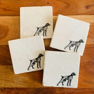 German Shorthaired Pointer Coasters ~ Dog Coasters ~  Hostess Gift ~ Pet Coasters ~ Marble Coasters ~ Housewarming Gift ~ GSP Gift