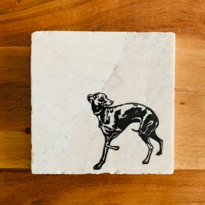 Whippet Coasters ~ Whippet Gift ~ Marble Coasters ~ Gift for Whippet Lovers ~Housewarming Gift ~ Whippets ~ Whippet Mom ~ Dog Mama