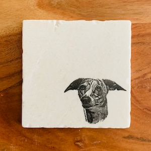 Whippet Coasters ~ Whippet Gift ~ Marble Coasters ~ Gift for Whippet Lovers ~Housewarming Gift ~ Whippets ~ Whippet Mom ~ Dog Mama