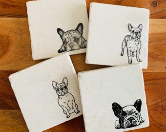 French Bulldog Coasters ~ Frenchie Lover, Frenchie Gift ~ Frenchie ~ French bulldog gift ~ Frenchie Dog Mom ~Frenchie Dog Dad~Handmade Gift