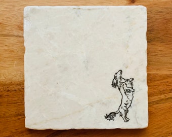 Long Haired Dachshund Coaster Set ~ Long Haired Dachshund ~ Doxie Mom ~ Doxie Dad ~ Wiener Dog Gifts ~ Handmade Gift ~ Housewarming Gift
