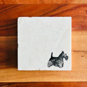 Scottish Terrier Coasters ~ Scottish Terrier Gift ~ Scottie Dog Coasters  ~ Dog Coasters ~ Pet Coaster ~ Marble Coasters ~ Housewarming Gift