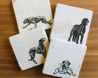 Irish Wolfhound Coasters/ Wolfhound Coasters/ Dog Coasters/ Housewarming Gift/ Irish Wolfhound Mom/ Irish Wolfhound Gift