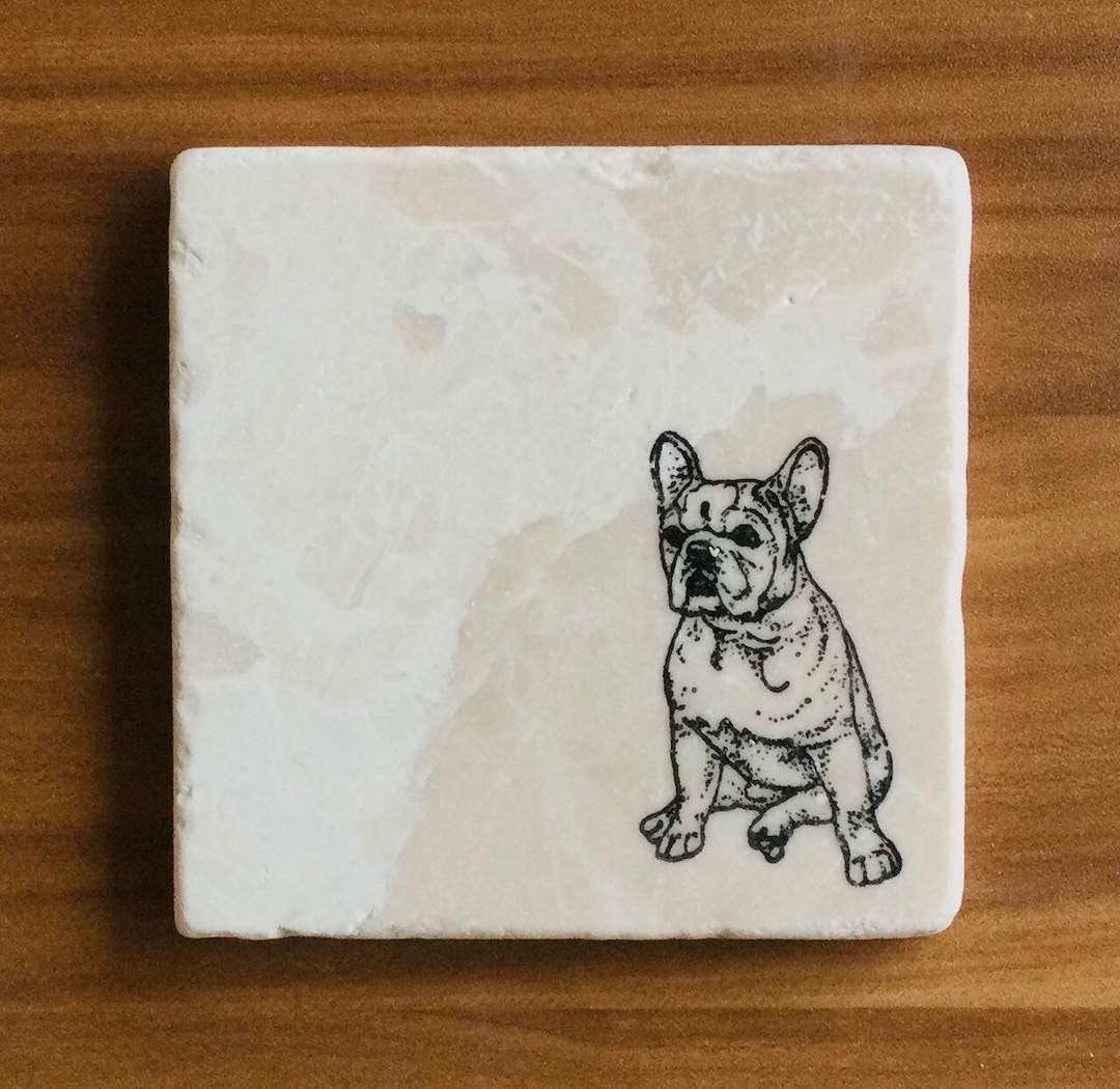 Français Bulldog Coaster Set Sousverres Frenchie, sousverres pour