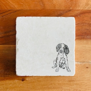 Brittany Spaniel Coasters ~ Brittany Spaniel Mom ~ Housewarming Gift~ Marble Coasters Gift for Dog Mom ~ Brittany Spaniel Gift ~ Dog Mom