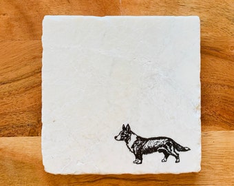 Cardigan Welsh Corgi ~ Gift for Corgi Mom ~ Dog Coasters ~ Marble Coasters ~  Cardigan Welsh Corgis ~ Housewarming Gift ~ Corgi Dad ~ Corgis