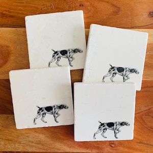 German Shorthaired Pointer Coasters ~ German Short Haired Pointer Gift ~ GSP Gift ~ German Short Haired Pointer Mom Gift ~ Marble Coasters