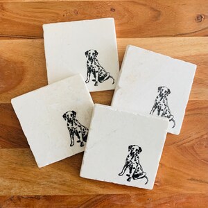 Dalmatian Coasters ~ Gift for Dalmatian Lover  ~ Housewarming Gift ~ Marble Coasters ~ Dalmatian Gift ~ Dog Mom ~ Dalmatian Mom ~ Dalmatians