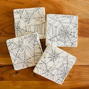 Halloween Coasters ~ Witch Coasters ~ Marble  Coasters ~ Autumn Coasters~ Halloween Decor ~ Happy Halloween