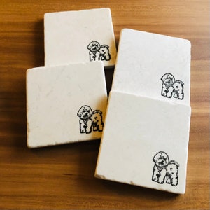 Bichon Frise Coasters ~ Bichon Frise Gifts ~ Dog Coasters ~ Coaster Set ~ Housewarming Gift~ Pet Coasters ~ Drink Coasters ~ Marble Coasters
