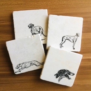 Greyhound Coasters ~ Greyhound Gift ~ Dog Coasters ~ Stone Coasters ~ Coaster Set ~ Housewarming Gift~ Pet Coasters ~ Dog Coasters