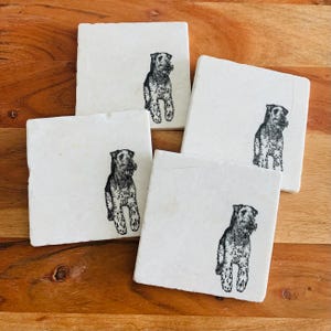Welsh Terrier Coasters ~ Welsh Terrier Gift ~ Handmade Gift ~ Marble Coasters  ~ Housewarming Gift~ Welsh Terrier Mom ~ Welsh Terrier Dad