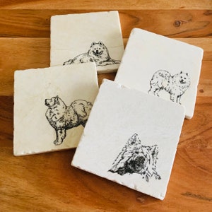 Samoyed Coasters ~ Samoyed Gift ~ Samoyed Dog Mom Gift ~ Samoyed Dog Mom ~ Housewarming Gift~ Handmade Gift ~ Samoyed Dog Gift for Dog Mom
