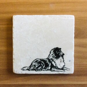Collie Coasters ~ Rough Collie ~ Marble Coasters ~ Rough Collie Mom ~Housewarming Gift ~ Gift for Collie Dog Mom ~ Rough Collie Lovers