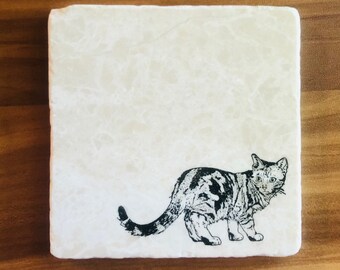 Tabby Cat Coasters ~ Tabby Cat Gifts ~ Cat Gifts ~ Cat Lovers ~ Housewarming Gift ~ Cat Decor ~ Cat Mom Gifts~ Thank You Gift