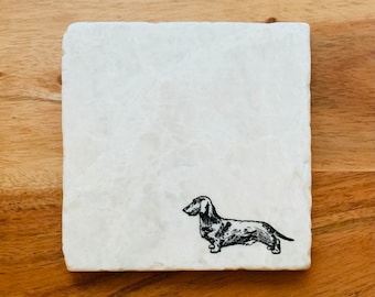 Wire-haired Dachshund Coaster Set ~ Wire-haired Dachshund ~ Wiener dog Gifts ~ Handmade Gift ~ Wiener Dog Dog Mom ~ Housewarming Gift