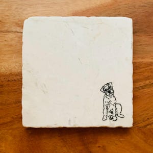 Border Terrier Coasters ~ Border Terrier Dog Mom Gift ~ Marble Coasters ~ Handmade Gift ~ Border Terrier Gift ~ Housewarming Gift