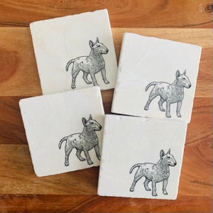 English Bull Terrier Coasters ~ Bull Terrier Dog ~ Bull Terrier Gifts ~ Housewarming Gift~ Pet Coasters ~ Bull Terrier Gift ~ Bull Terriers