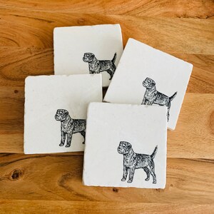 Border Terrier Coasters ~ Border Terrier Dog Mom Gift ~ Marble Coasters ~ Handmade Gift ~ Border Terrier Gift ~ Housewarming Gift