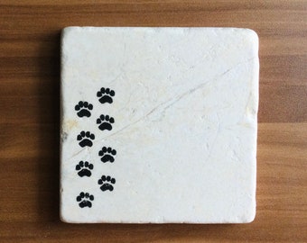 Paw Coasters ~ Cat Coasters ~ Dog Coasters ~ Marble Coasters ~ Pet Coasters ~ Pet Gift ~ Housewarming Gift ~ Pet Lover Gift