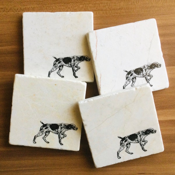 German Shorthaired Pointer Coasters ~ German Short Haired Pointer Gift ~ GSP Gift ~ German Short Haired Pointer Mom Gift ~ Marble Coasters