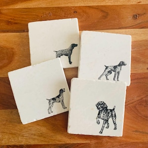 German Shorthaired Pointer Coasters ~ Dog Coasters ~  Hostess Gift ~ Pet Coasters ~ Marble Coasters ~ Housewarming Gift ~ GSP Gift