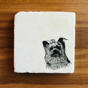Yorkshire Terrier Coasters ~ Yorkie Mom Gift ~ Dog Coasters ~ Marble Coasters ~ Yorkshire Terrier Gifts ~ Yorkie Gift